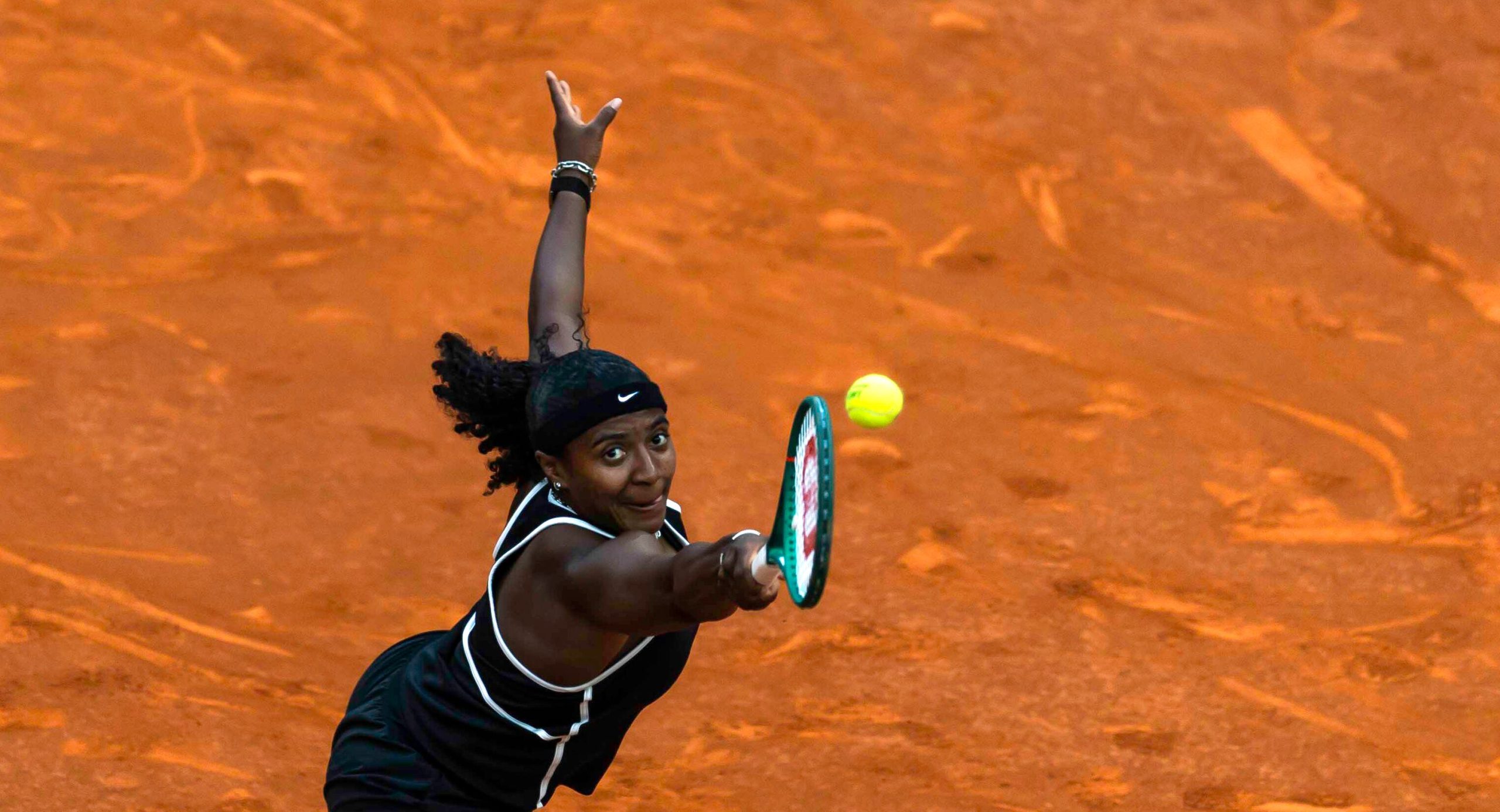 Baptiste, este martes durante su partido ante Sabalenka en el Masters de Madrid.