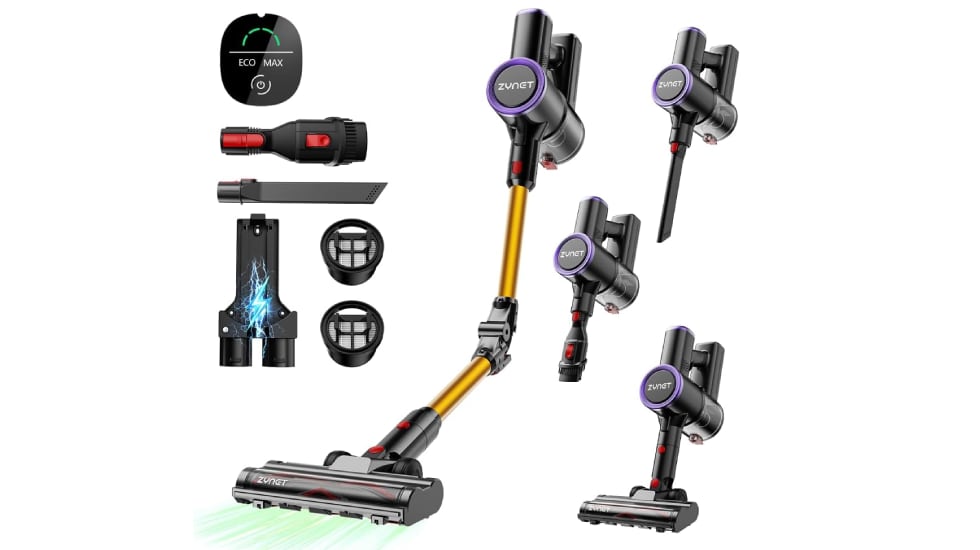 Aspiradora inalámbrica con tubo plegable.