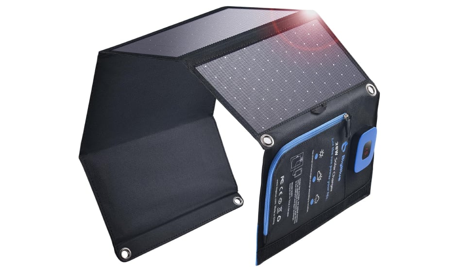 Cargador solar plegable e impermeable.