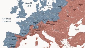 La gran divisoria europea: el mapa que parte en dos el continente a través de sus dos grandes cuencas hidrográficas
