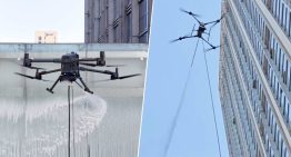 China está sustituyendo con éxito y con drones una industria del siglo XIX: los limpiacristales de rascacielos