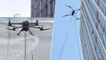 China está sustituyendo con éxito y con drones una industria del siglo XIX: los limpiacristales de rascacielos