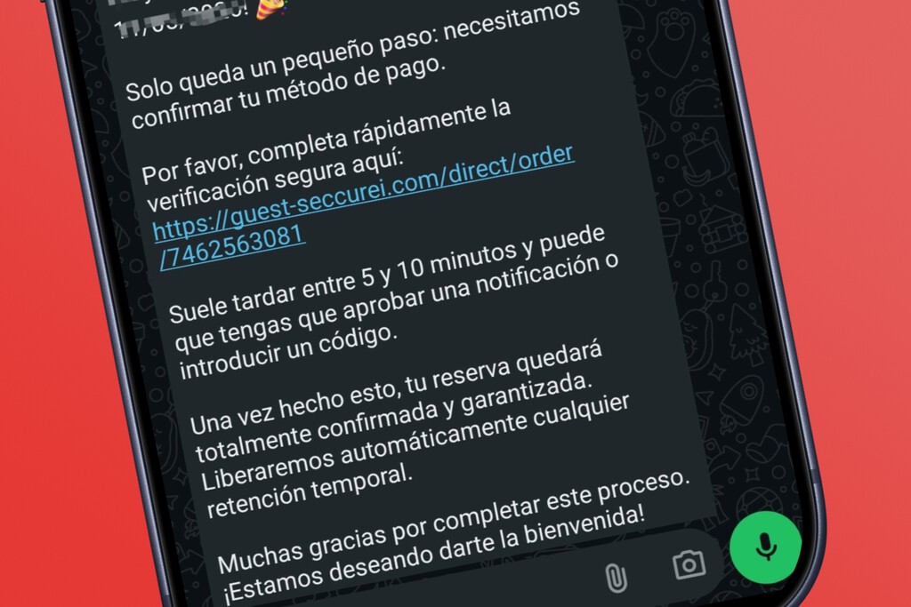 Te escribe una cuenta verificada por WhatsApp, sabe tu nombre y dice ser un hotel. En realidad es uno de los intentos de estafa más creíbles hasta la fecha