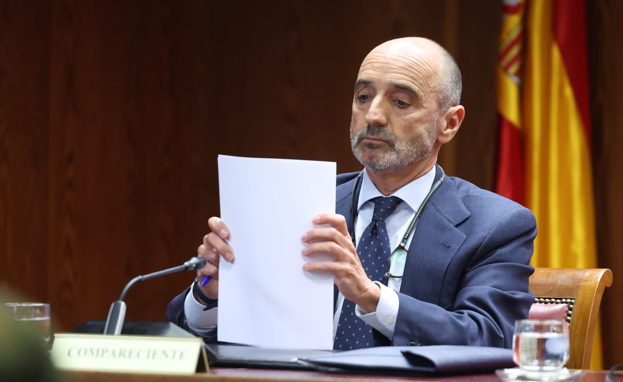 El empresario Julio Martínez Martínez comparece ante la comisión de investigación del 'caso Koldo', en el Senado, a principios de abril.