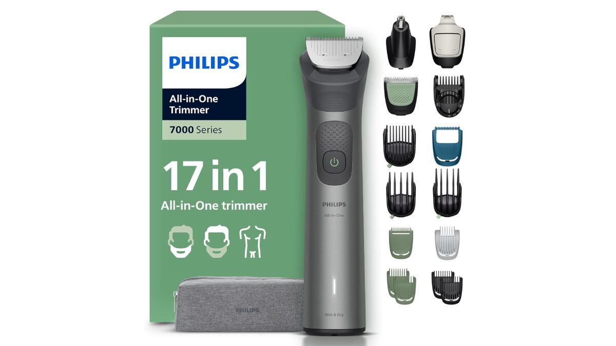 Recortadora de barca Philips con 17 accesorios incluidos.