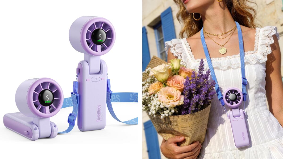 Mini ventilador portátil de viaje con autonomía de hasta 12 horas.