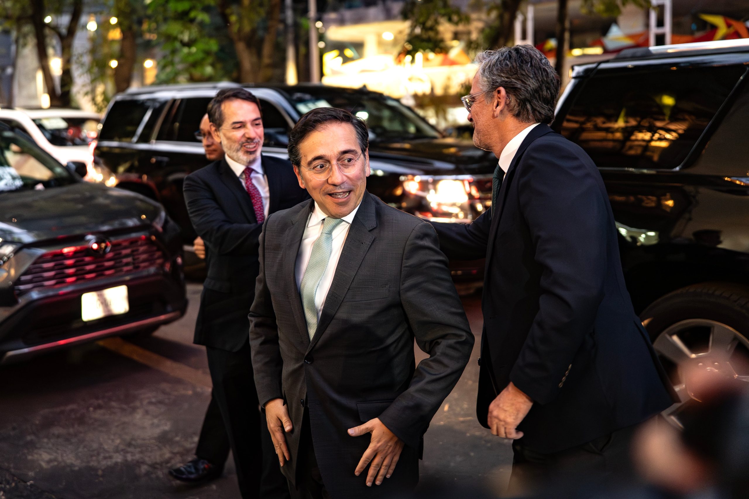 José Manuel Albares, Ministro de Exteriores, en su visita a la Cámara de Comercio de España en México, en Ciudad de México, el 28 de abril de 2026. 