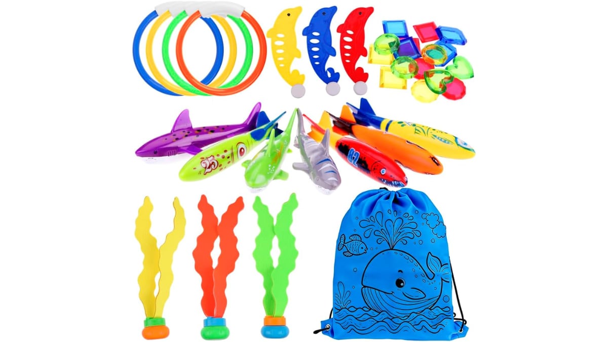 Juego acuático de piscina con torpedos.