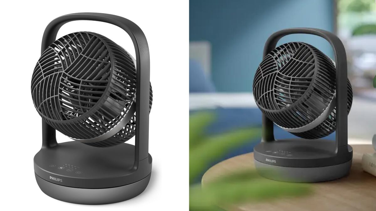 Ventilador de sobremesa oscilante y ultrasilencioso, de Philips.