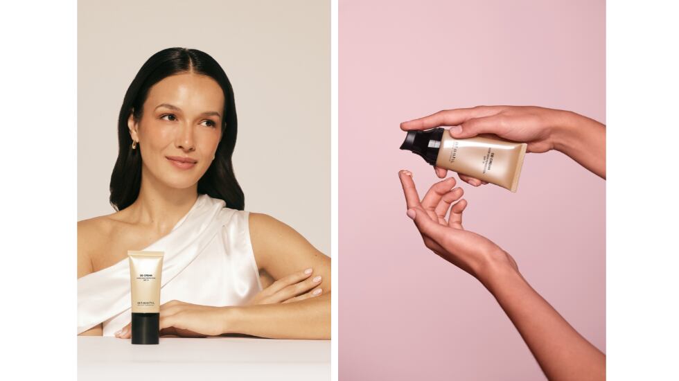 Crema antiedad con color.