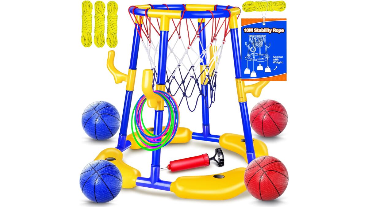 Set de canasta de baloncesto para piscina.