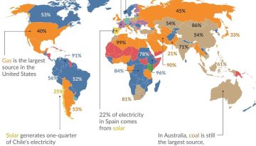 De dónde viene la electricidad en cada país del mundo, contado en un mapa imprescindible