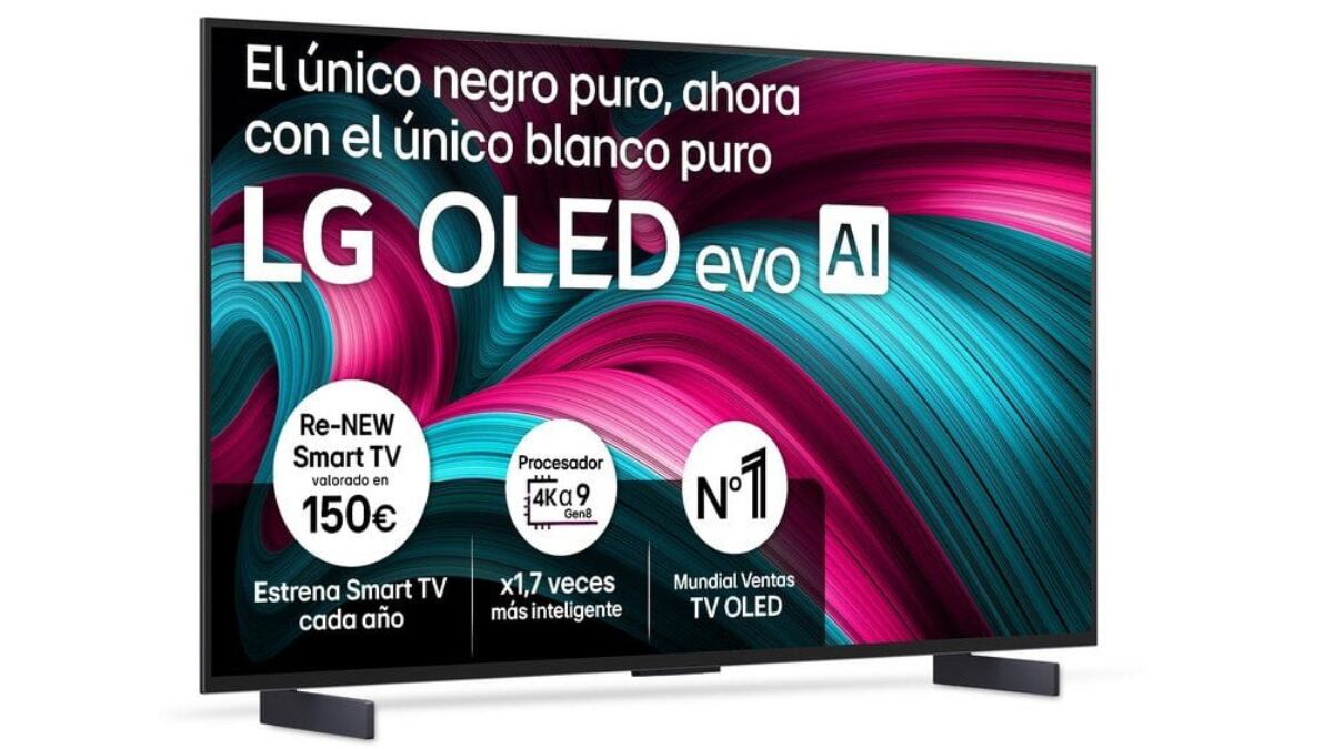 Televisor LG OLED evo 4K con 42 pulgadas.