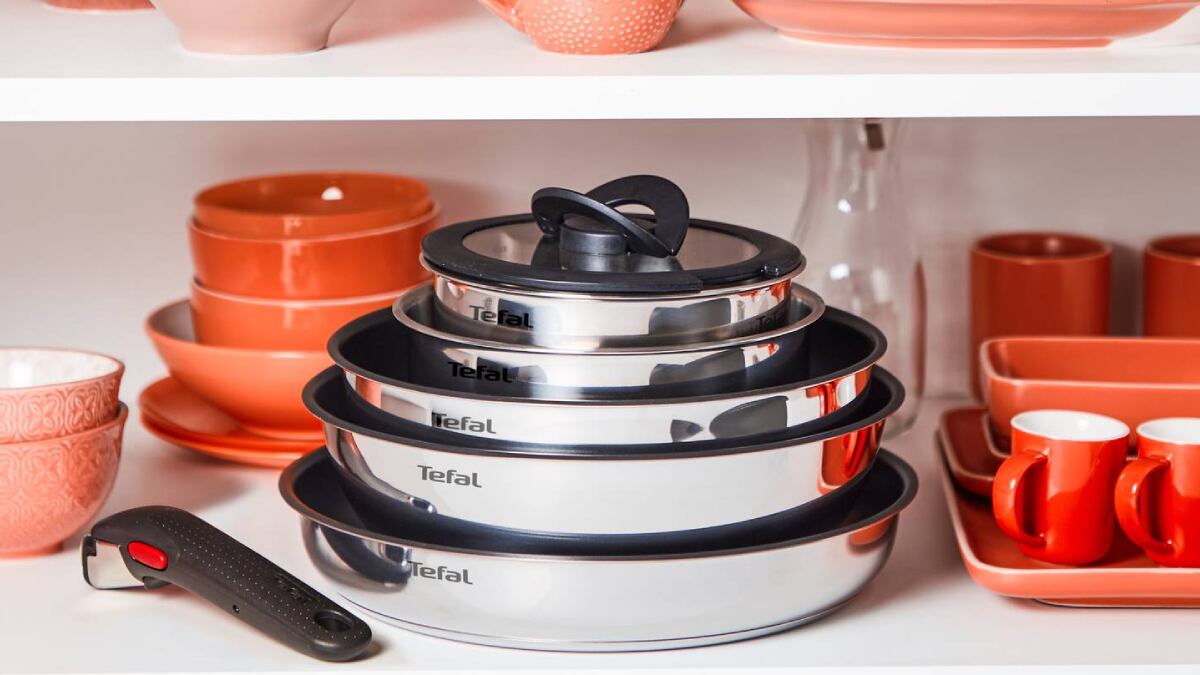 Lote de 13 piezas de cocina Ingenio Emotion con mango extraíble, de Tefal.
