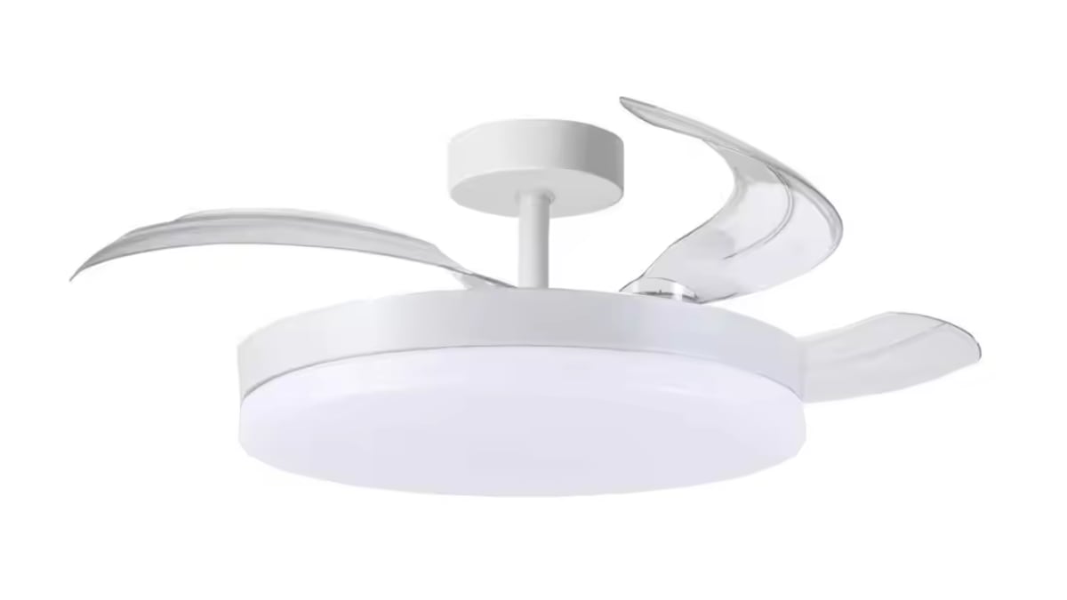 Ventilador de techo retráctil.