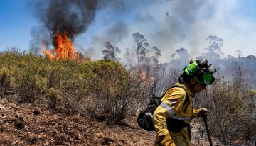 La UME se incorpora a los trabajos para sofocar el incendio de Huelva, que ha quemado más de 3.000 hectáreas