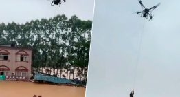 A China sólo le quedaba una cosa por hacer con sus miles de drones: evacuar personas de una inundación