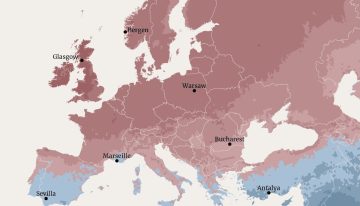 El Reino Unido tiene fama de nublado, pero no es el cielo más gris de Europa: el mapa de la NASA que reúne 25 años de nubes