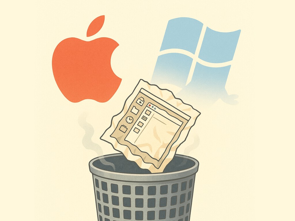 Apple tiró su sistema operativo a la basura y empezó de cero dos veces. Todo para "no parecerse a Windows" 