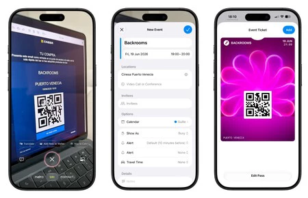 Modo Siri añadiendo una entrada de cine a Wallet y Calendario
