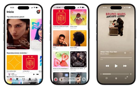 Interfaz de Apple Music