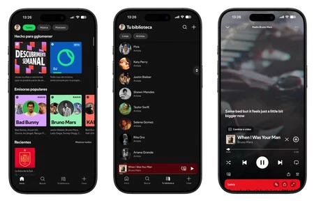Interfaz de Spotify