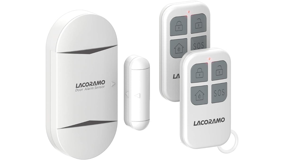 Sensor de alarma doméstico con control remoto.