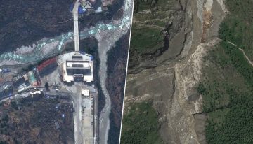 Así borró un glaciar en solo 7 minutos la frontera entre Nepal y China: el antes y el después, visto por satélite