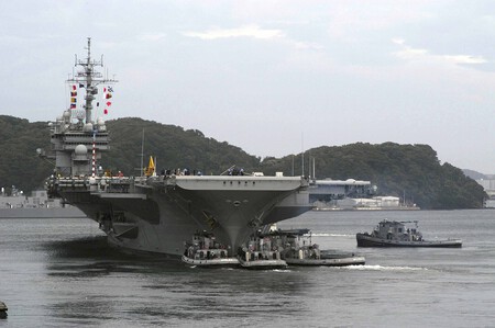 Us Navy 031013 N 2101w 002 The Aircraft Carrier Uss Kitty Hawk Cv 63 Gets Underway After Completing A Successful Five Month Overhaul By Ship S Repair Force Yokosuka Japan