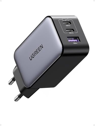 UGREEN Nexode 65W Cargador USB C Carga Rápida Múltiple Puertos (Gris)