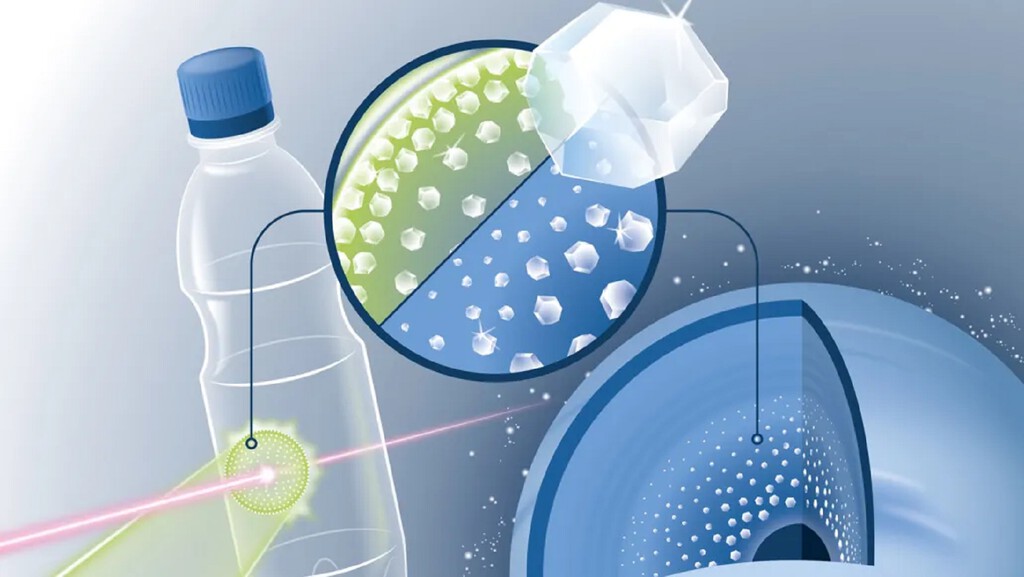 Científicos convierten plástico en miles de millones de nanodiamantes mediante potentes disparos láser 