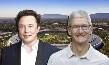 Tim Cook Elon Musk Apple Park