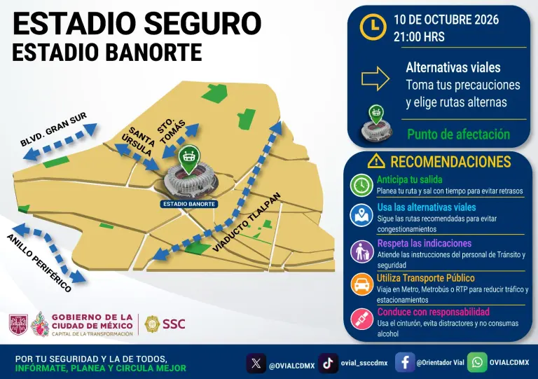América vs. Monterrey: alternativas viales y operativo de seguridad en el Estadio Banorte