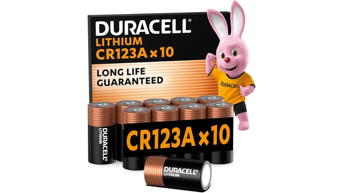 Paquete de 10 pilas de litio Duracell.