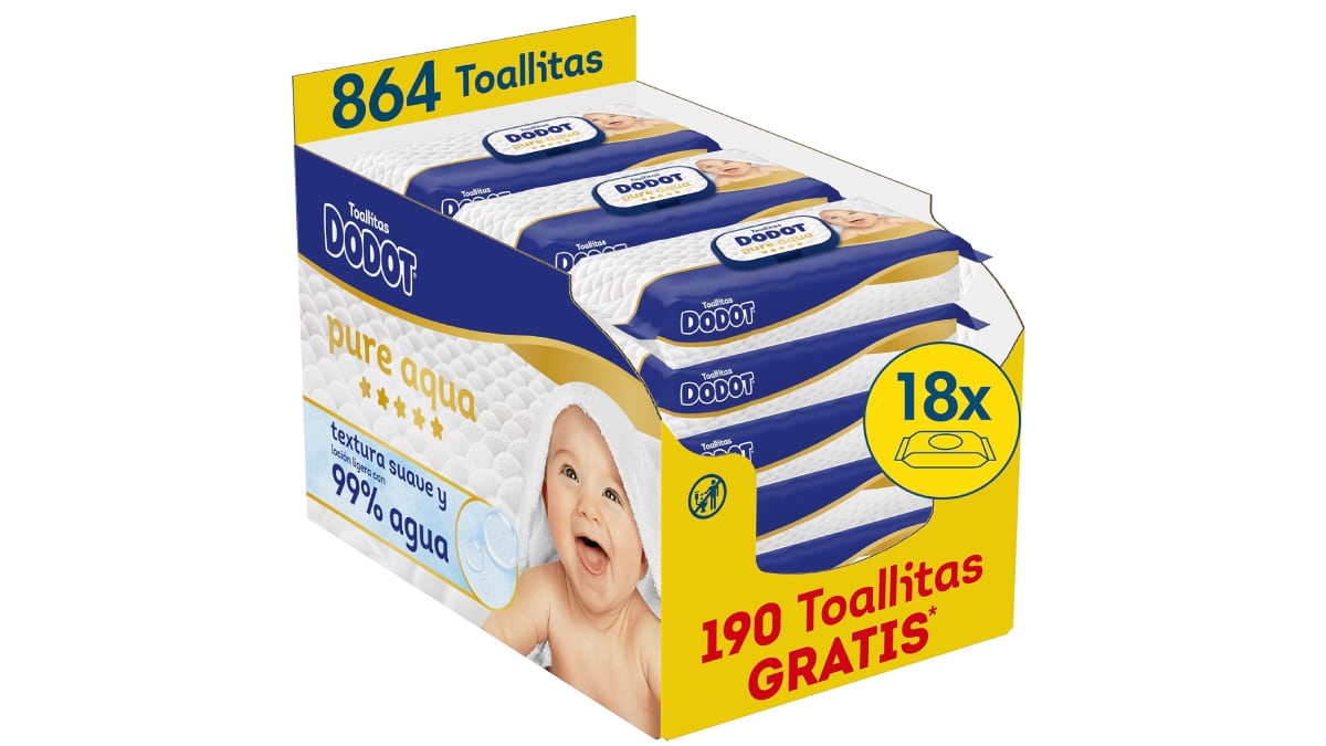 Lote de 864 toallitas Dodot Pure Aqua.