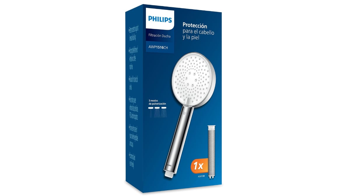 Alcachofa de ducha con filtro incluido, de Philips.