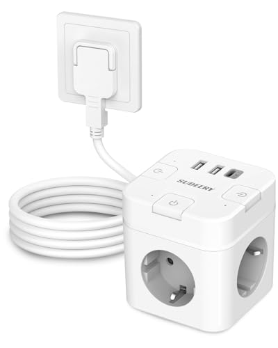Enchufe 6 en 1 cubo con USB C