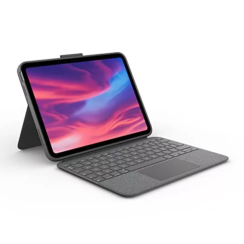 Logitech Combo Touch, Funda con Teclado extraíble para iPad | (10.a gen y A16) trackpad precisión, teclado retroiluminado, Smart Connector, QWERTY ESP - Gris