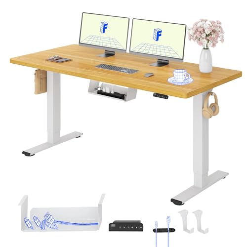 FLEXISPOT Escritorio Elevable Eléctrico 140x80 Doble Motor, Tablero Entero