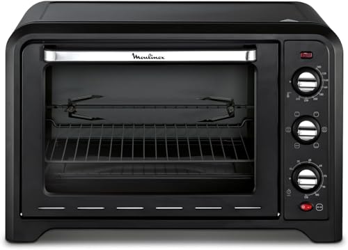 Moulinex Optimo, Horno Eléctrico, Capacidad 39L, Asador, 7 Modos Cocción | Termostato hasta 240ºC, Temporizador hasta 120 min, Bandeja de Horneado y Rejillas Reversibles, Compacto, OX4858