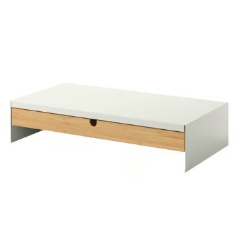 Soporte para monitor con cajón, blanco ELLOVEN