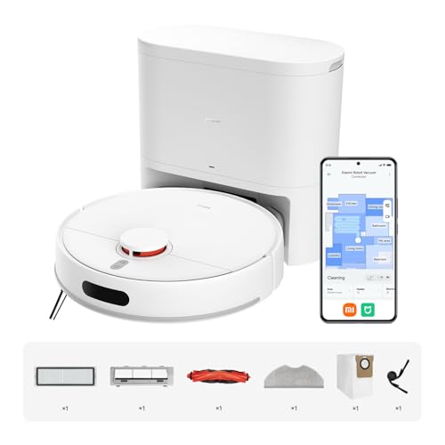XIAOMI H40 Robot Aspirador con Auto-Vaciado, Aspiración 10000 Pa | Estación Compacta Bolsa 4L, Hasta 90 Días Sin Intervención, Anti-Tangle, Control App y voz