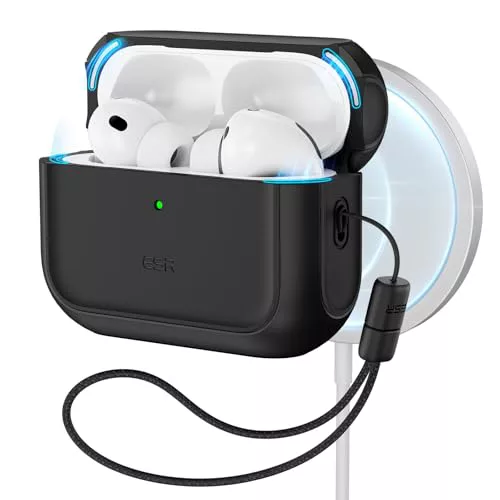 ESR Funda para AirPods Pro 3, Compatible con MagSafe, Tapa Magnética,Cordón