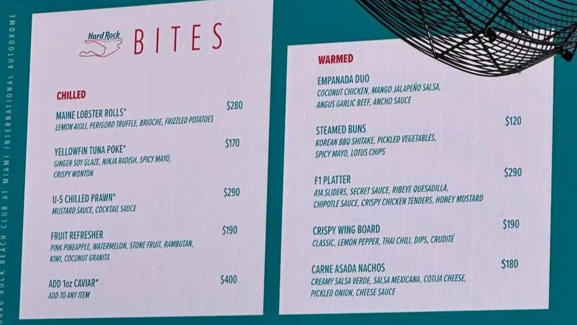Los demenciales precios del catering del Gran Premio de Miami de Fórmula 1: alitas por casi 200 dólares, un tequila de 12.000 dólares…