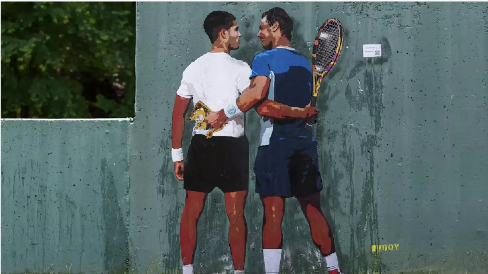El emotivo mensaje detrás del mural de Rafa Nadal y Carlos Alcaraz en el Mutua Madrid Open
