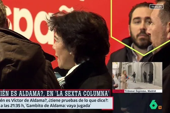 Víctor de Aldama estuvo en la sede del PSOE en la noche electoral de las generales de 2019