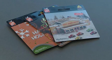 Tarjetas regalos compradas en Home Depot