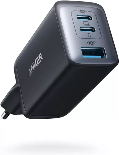 Cargador USB C Anker Cargador 735 (Nano II 65W), Cargador Rápido de Pared Compacto 3 Puertos PPS para MacBook Pro/Air, iPad Pro, Galaxy S20/S10, DELL XPS 13, Note 20/10+, iPhone 16/15/14, Pixel, etc.