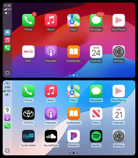 CarPlay antes y después de instalar iOS 18.4