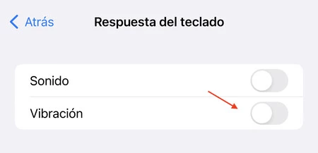 respuesta teclado vibración ios 16 iphone apple